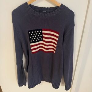 Brandy Melville Navy Sweater with Flag Design